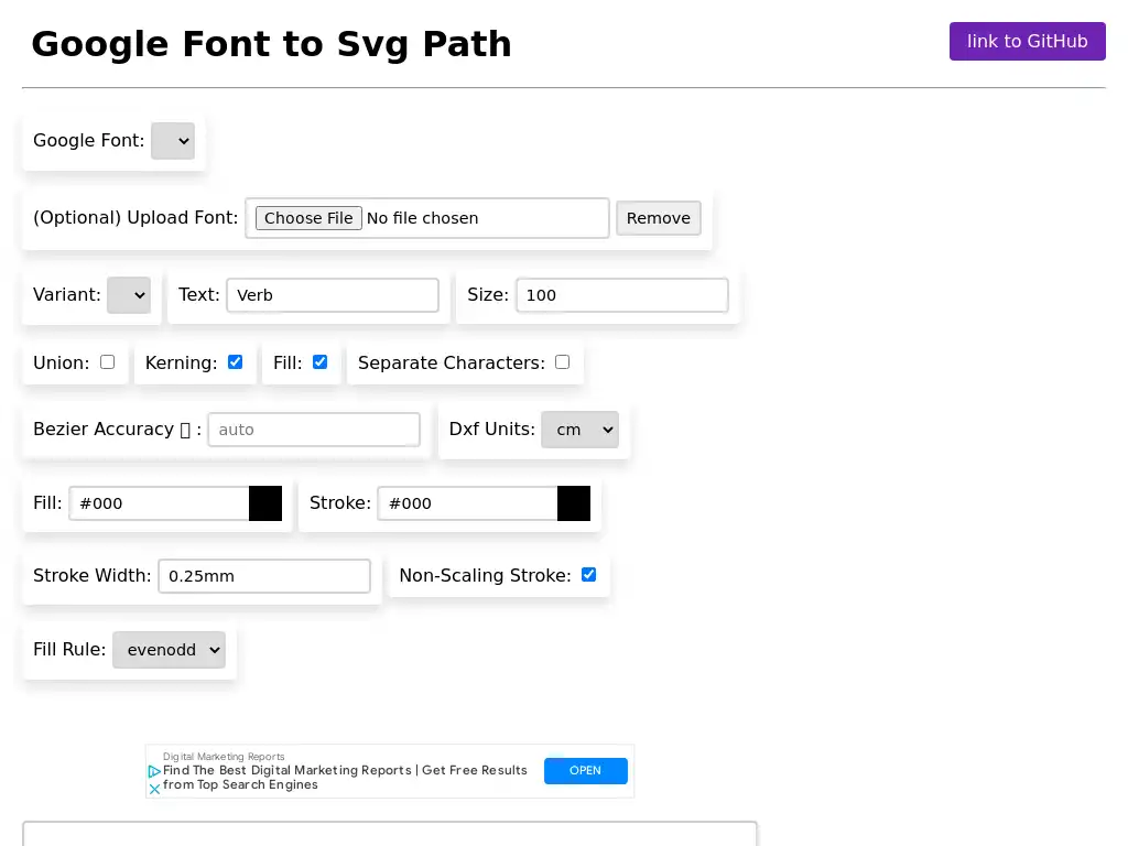 Photo of resource Google font to SVG path